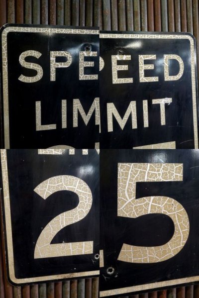 画像1: ビンテージ　SPEED　LIMIT　25　ロードサイン