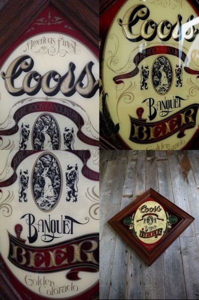 画像1: ビンテージ　Coors　BEER　パブミラー　