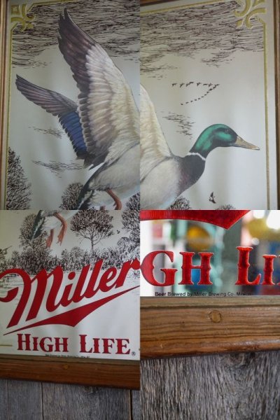 画像1: ビンテージ　Miller　HIGH　LIFE　パブミラ―　B