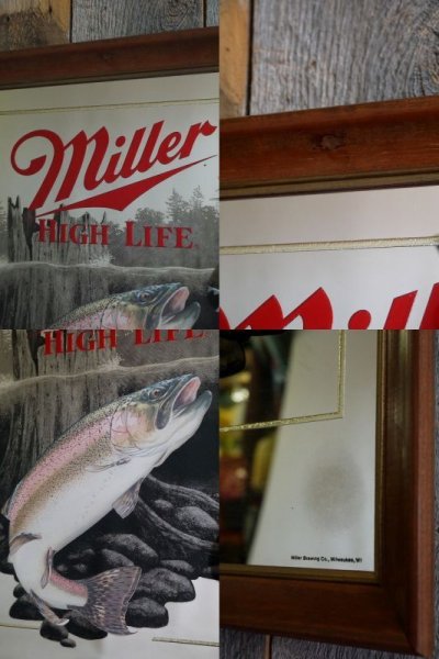 画像1: ビンテージ　Miller　HIGH　LIFE　パブミラ―　D