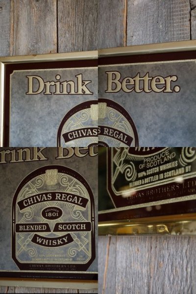 画像1: ビンテージ　DRINK　BETTER　CHIVAS　REGAL　WHISKY　パブミラー