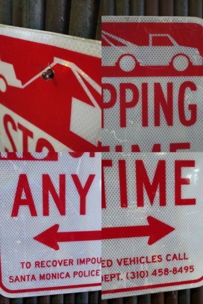 画像1: USA　NO　STOPPING　ANY　TIME　ロードサイン　