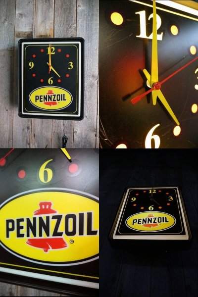 画像2: USA　PENNZOIL　ライトサインクロック