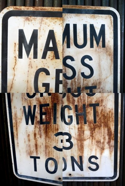 画像2: ビンテージ　MAXIMUM　GROSS　WEIGHT　３　TONS　サイン