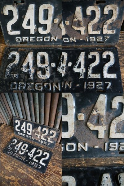 画像2: ビンテージ　OREGON　1927　ナンバープレートセット  