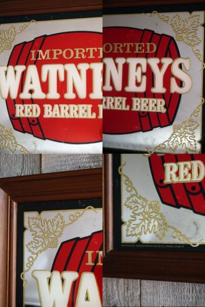 画像1: ビンテージ　WATNEYS　RED　BARREL　BEER　パブミラー