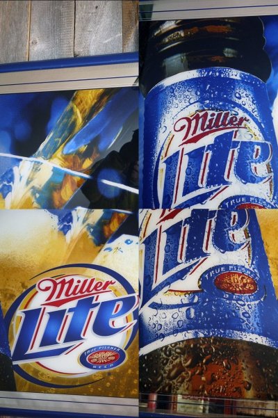 画像1: USA　Miller　LIGHT　特大パブミラ―