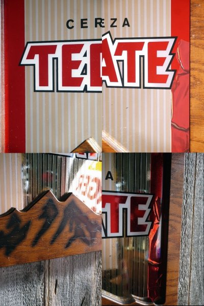 画像1: ビンテージ　TECATE　パブミラー　