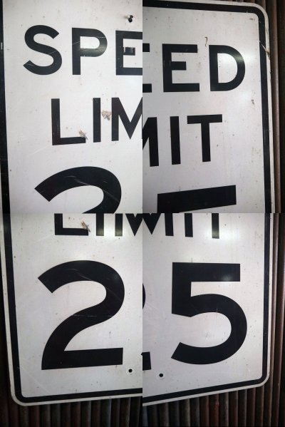 画像1: ビンテージ　SPEED LIMIT　２５　ロードサイン　