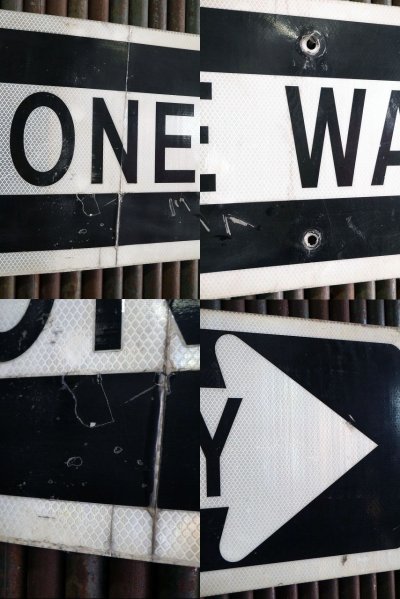 画像1: ビンテージ　ONE　WAY　ロードサイン　