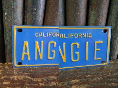 画像1: ビンテージ　CALIFORNIA　ANGIE　ミニナンバープレート  